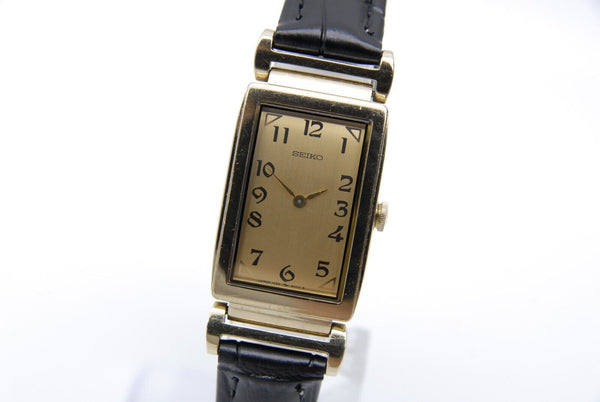 【 EXC+5 】 Vintage Seiko 1220-5270 Gold Dial Quartz Men's Wrist Watch from JAPAN